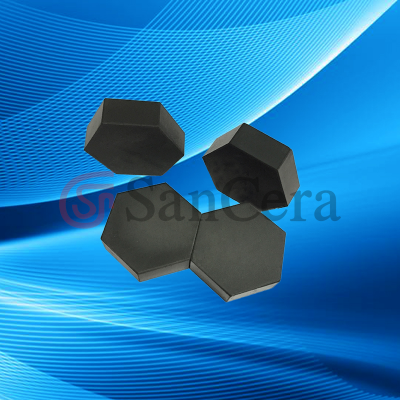 Bulletproof hexagon B4C boron carbide ceramic tile side to side 20mm
